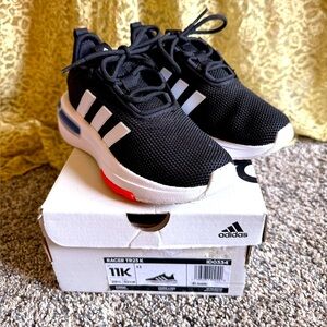 Adidas Racer TR23 Kids Shoes Sneakers Cloudfoam Black White Youth Size 11 NIB